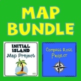 Map Bundle: Island Landform Map Activity and Compass Rose 
