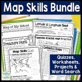 Map Skills Bundle: 11 Best-Selling Map Tests, Projects, Wo