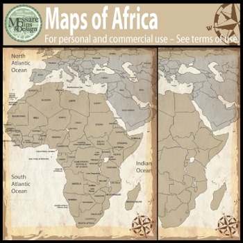 Preview of Map Clip Art: The Africa Map Set {Messare Clips and Design}