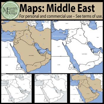 Preview of Map Clip Art: The Middle East Set {Messare Clips and Design}