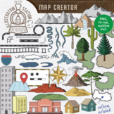 Map Creator Clip Art, Geographic Elements Clip Art, Geogra