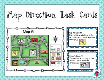 Map Direction Cards by AJ Bergs | Teachers Pay Teachers