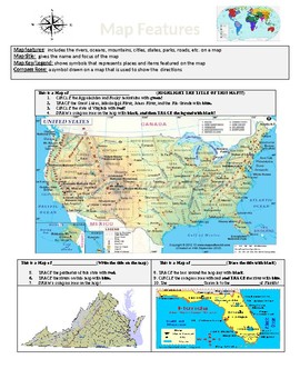 Preview of Map Features:  USA - Virginia - Florida