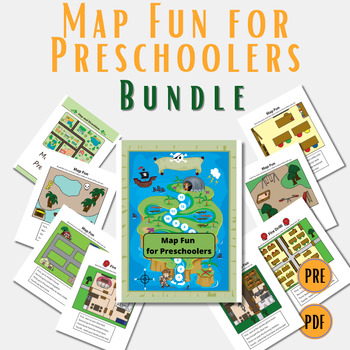 Preview of Map Fun for Preschoolers: Colorful Worksheets to Introduce Maps and Directions.