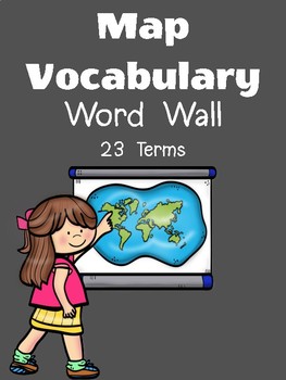 Preview of FREE Map Geography Vocabulary Word Wall