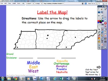 Preview of Map Labeling Activities: Continents, North America, USA, Tennessee