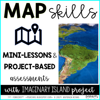 Preview of Map Madness | Map Skills Unit with Imaginary Island Project