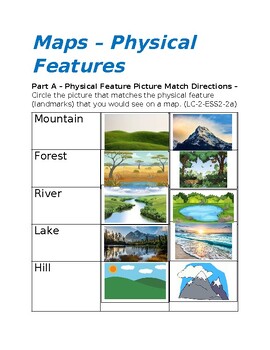 Map - Physical Features' Picture & Definition Match by Brice Larson