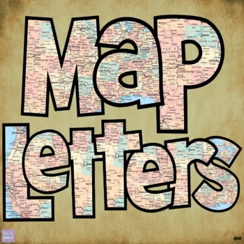 Preview of Map Print Bulletin Board Letters