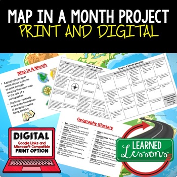 Preview of Mapping Project Activity, Build a Map  Print & Digital Distance Learning