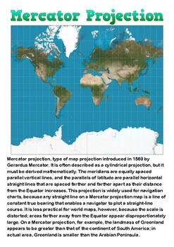 Map Projections & Orientations - A4 Posters (World Maps)  TpT