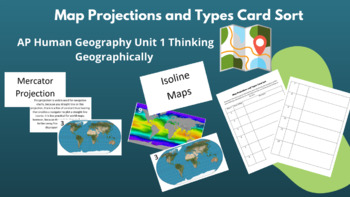 Preview of Map Projections and Types Card Sort (AP Human Geography, Unit 1)