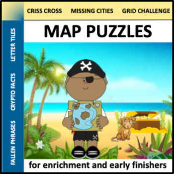 Preview of Map Puzzles - social studies enrichment for early finishers