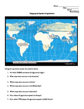 Preview of Map Reading Activity: The Spread of Agriculture