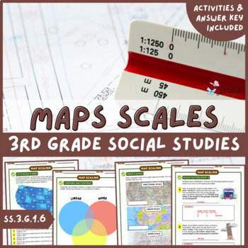 Preview of Map Scale Activity & Answer Key 3rd Grade Social Studies