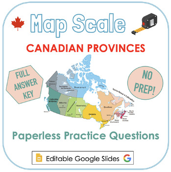 Preview of Map Scale | Canadian Provinces | Practice Questions | Digital Resource