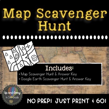 Preview of Parts of a Map,Google Maps & Google Earth Scavenger Hunt