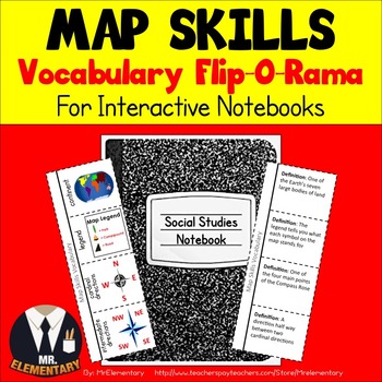Preview of Map Skills Vocabulary Interactive Notebook