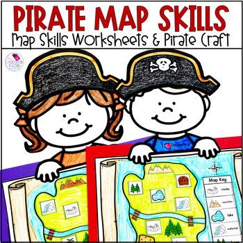 Preview of Map Skills Cardinal Directions Map Key Pirate Craft Social Studies Activities