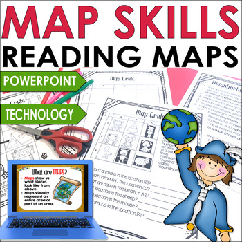 Preview of Map Skills for 3rd and 4th grade Hands-On Map Skill Activities and Worksheets