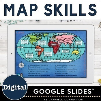 Preview of Map Skills 3rd, 4th, and 5th grade - Mapping Skills Digital