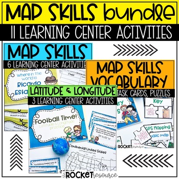 Preview of Map Skills 3rd Grade Learning Centers | Maps and Globes | Mapping Skills