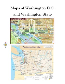 Preview of Map Skills: Washington D.C. and Washington State Worksheet with Answer Key