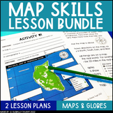 Map Skills Activities Bundle | Parts of a Map Lesson and M