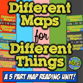 Map Skills Activities and Map Reading Bundle | 5 Different