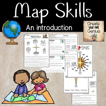 Preview of Map Skills- Anchor charts and Journal Notes
