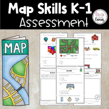 Preview of Map Skills Assessment| Beginners