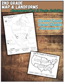 2nd Grade Map | Five Regions | Landforms Skills Assessment
