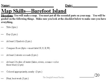 Preview of Map Skills - Barefoot Island