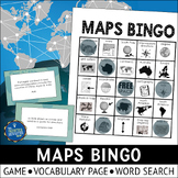 Map Skills Bingo Game and Word Search