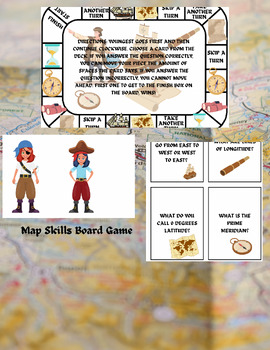 Preview of Map Skills Board Game