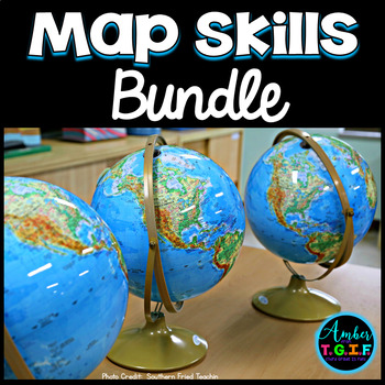Preview of Map Skills for 2nd, 3rd, and 4th Grades Bundle | Print and Digital
