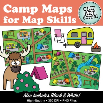 Preview of Map Skills Camping Maps Clip Art