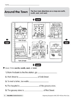 Map Skills: Cardinal Directions by Evan-Moor Educational Publishers