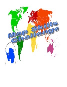 Preview of Map Skills Challenge Game Middle School Social Studies
