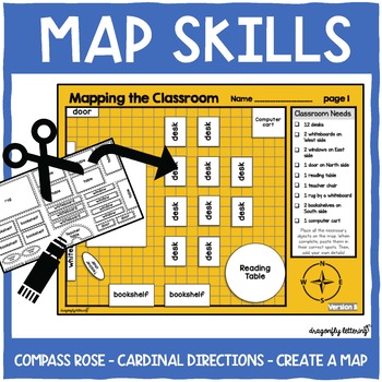 Preview of Map Skills - Compass Rose - Cardinal Direction - Finding Area