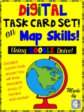 Map Skills DIGITAL Task Card Set  (intermediate grades)
