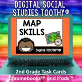 Map Skills Digital Social Studies Toothy® Task Cards | Dig