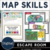 Map Skills Escape Room Digital Activities 3rd, 4th and 5th grade