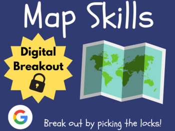 Preview of Map Skills Escape Room (Geography Digital Breakout)