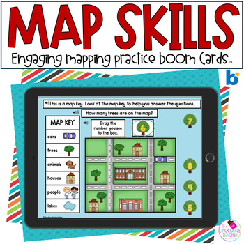 Preview of Map Skills 1st Grade Social Studies Boom Cards™