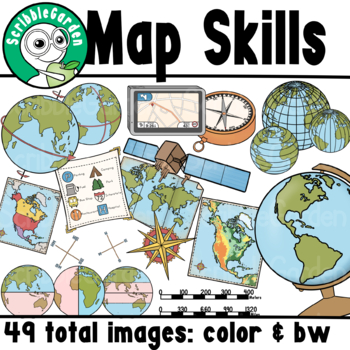 Preview of Map Skills Geography ClipArt
