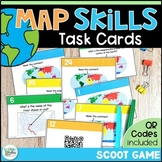 Map Skills Geography Task Cards - 2nd & 3rd Grade Continen