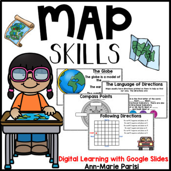 Preview of Map Skills Google Slides