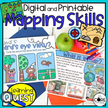Preview of Map Skills Activities - Print & Digital Map Skills Lessons