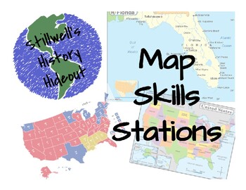 Preview of Geography Skills - Map Skills Stations